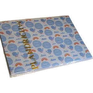 Plandrich Baby Boy Gift Wrapping Paper 20"x29" with Blue Whale Rainbows Clouds